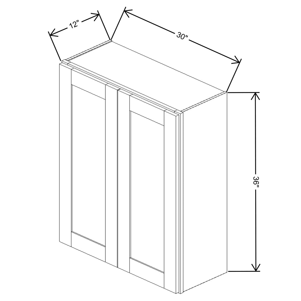 Fabuwood Allure Luna Timber Wall 30"W x 36"H Shaker Cabinet